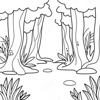 Colorful Forest Ecosystem Coloring Page 9291-7388