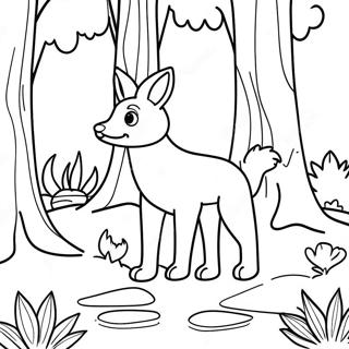 Colorful Forest Ecosystem Coloring Page 9291-7482