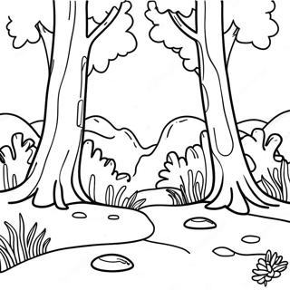 Colorful Forest Ecosystem Coloring Page 9291-7483