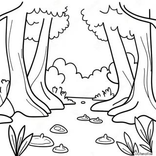 Pagina Da Colorare Dell'ecosistema Della Foresta Colorata 9291-7484