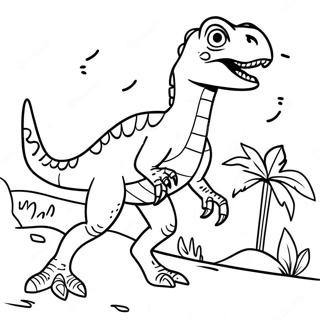 Detailed Velociraptor Hunting Coloring Page 931-754