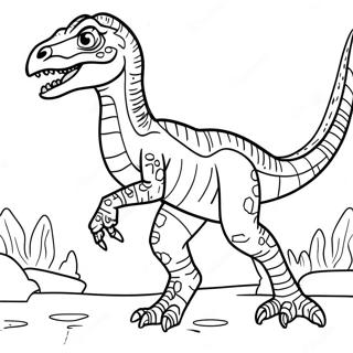 Detailed Velociraptor Hunting Coloring Page 931-755