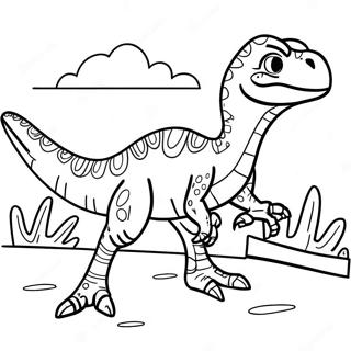 Detailed Velociraptor Hunting Coloring Page 931-756