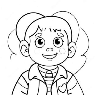 Boy Valentine Heart Coloring Page 9330-7534