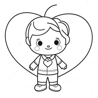 Boy Valentine Heart Coloring Page 9330-7535