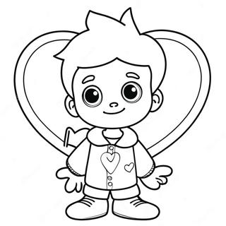 Boy Valentine Heart Coloring Page 9330-7536