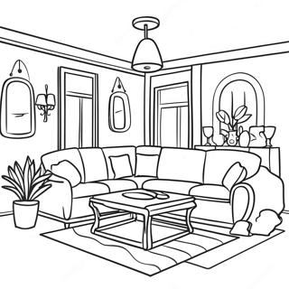 Bright Living Room Coloring Page 9341-7525