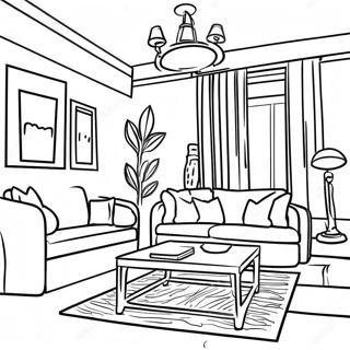 Bright Living Room Coloring Page 9341-7526