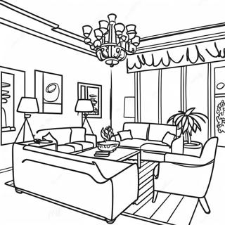 Bright Living Room Coloring Page 9341-7528