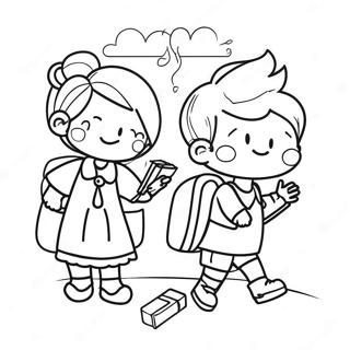 First Day Of School Kindergarten Coloring Pages