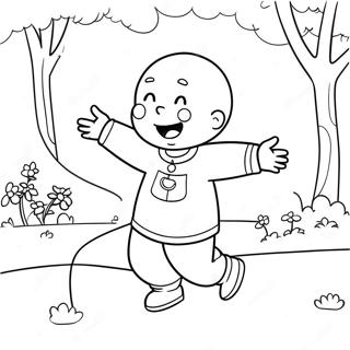 Caillou Buiten Spelen Kleurplaat 9361-7547