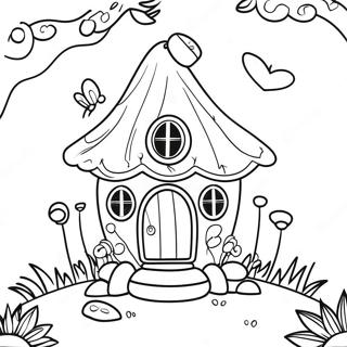 Whimsical Fairy House Coloring Page 9371-7563