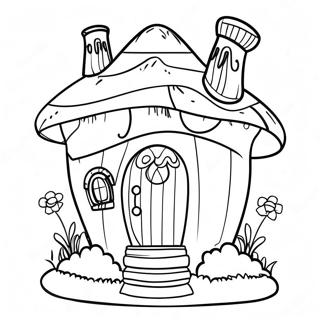 Whimsical Fairy House Coloring Page 9371-7564