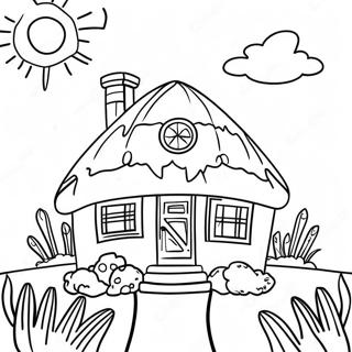 Charming Little House On The Prairie Scene Coloring Page 9461-7620