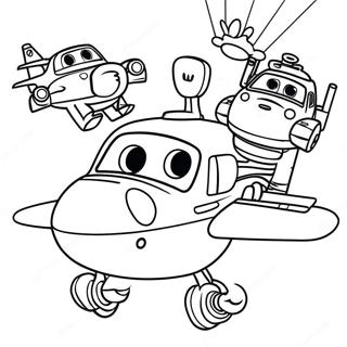 Colorful Super Wings Characters Coloring Page 9491-7651