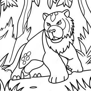 Fierce Predator In The Jungle Coloring Page 9551-7685