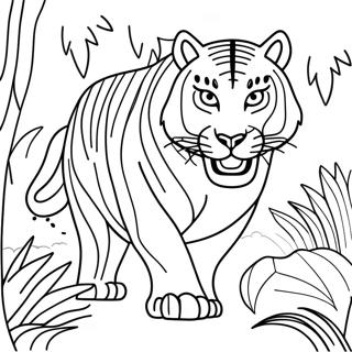 Fierce Predator In The Jungle Coloring Page 9551-7686