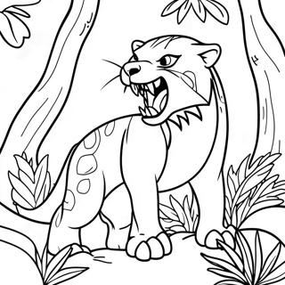 Fierce Predator In The Jungle Coloring Page 9551-7687