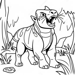 Fierce Predator In The Jungle Coloring Page 9551-7688