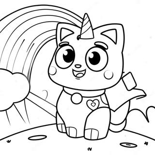 Happy Unikitty In A Rainbow Coloring Page 9561-7705