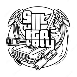 Gta Logo Coloring Page 9580-7702