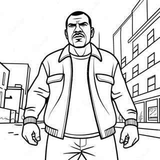 Gta Character In Action Coloring Page 9581-7718