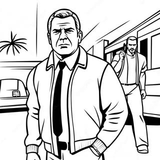 Gta Character In Action Coloring Page 9581-7719