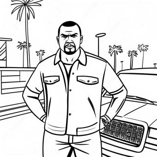 Gta Character In Action Coloring Page 9581-7720