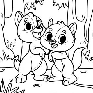 Chip En Dale Spelen In Het Bos Kleurplaat 9621-7745