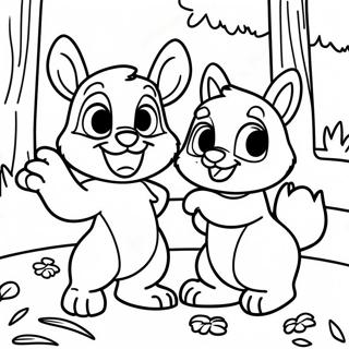 Chip En Dale Spelen In Het Bos Kleurplaat 9621-7746