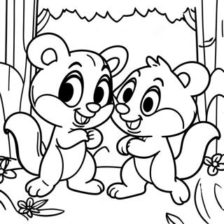 Chip En Dale Spelen In Het Bos Kleurplaat 9621-7748