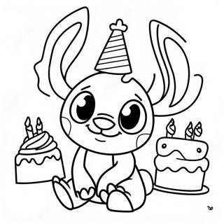 Stitch Birthday Coloring Pages