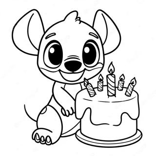 Stitch Birthday Coloring Pages