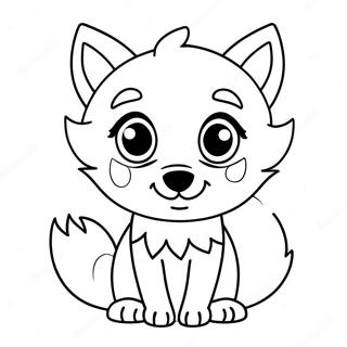 Wolf Cute Anime Coloring Pages