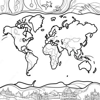 World Map Coloring Pages