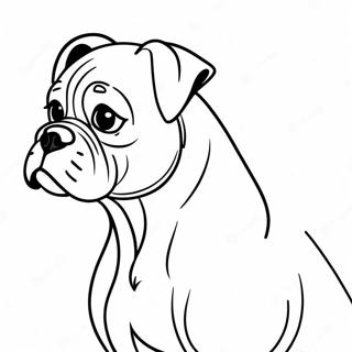 Playful Boxer Dog Coloring Page 9691-7849