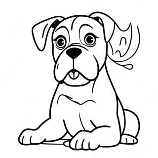 Playful Boxer Dog Coloring Page 9691-7852