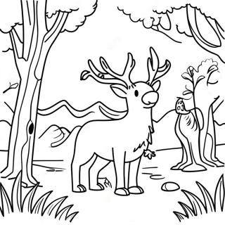 Hunting Scene Coloring Page 970-778