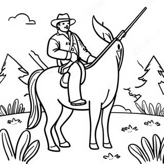 Hunting Scene Coloring Page 970-779