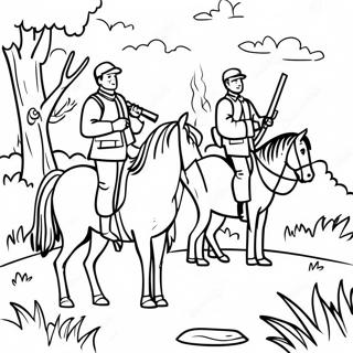 Hunting Scene Coloring Page 970-780