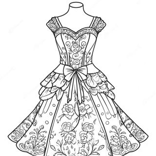 Coquette Style Dress Coloring Page 9710-7810