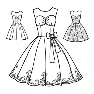 Coquette Style Dress Coloring Page 9710-7811