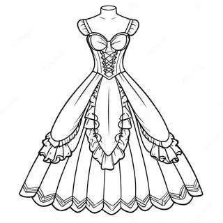 Coquette Style Dress Coloring Page 9710-7812