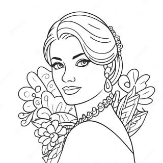 Elegant Coquette Girl Coloring Page 9711-7813