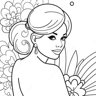 Elegant Coquette Girl Coloring Page 9711-7815