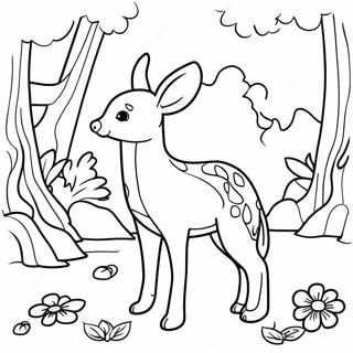 Wildlife Animals In Forest Coloring Page 971-775