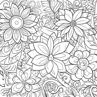 Trendy Floral Patterns Coloring Page 9850-7921