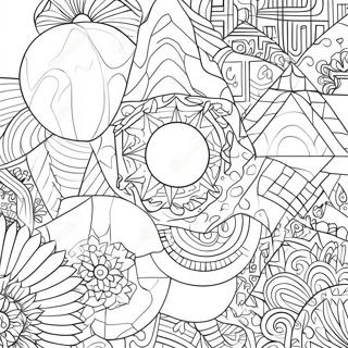 Trendy Geometric Shapes Coloring Page 9851-7929