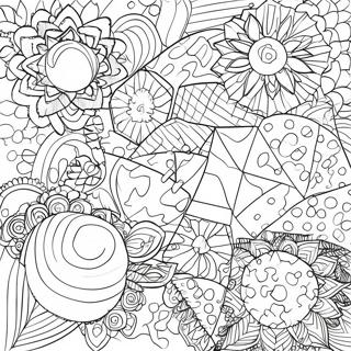 Trendy Geometric Shapes Coloring Page 9851-7932