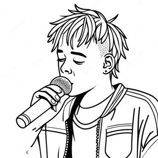 Juice Wrld Performing On Stage Coloring Page 9871-7954